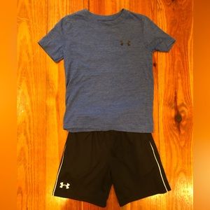 Boys Under Armour shorts and shirt set, size 5